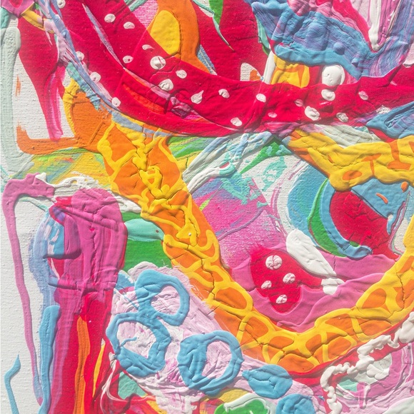 Summer Fling, bright and colorful, medium, original abstract, design painting - Picture 5 of 7